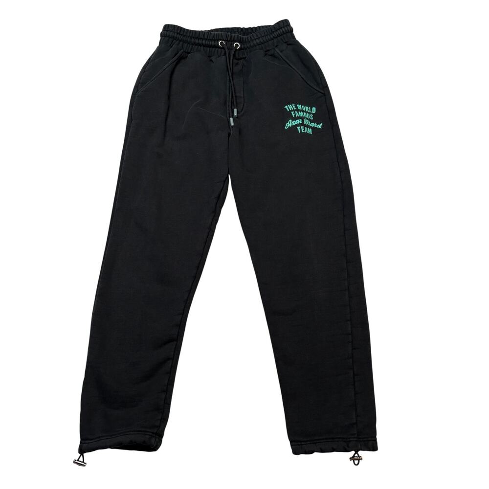 Black Graphic Sweatpants with Drawstring Waist